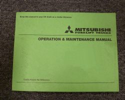 Mitsubishi EDR18N2 Forklift Owner Operator Maintenance Manual